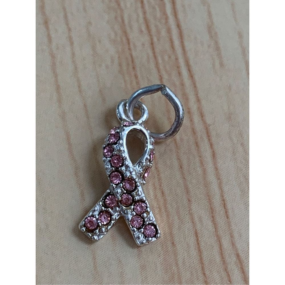 .925 Pink Crystal Breast Cancer Ribbon #breast cancer #october